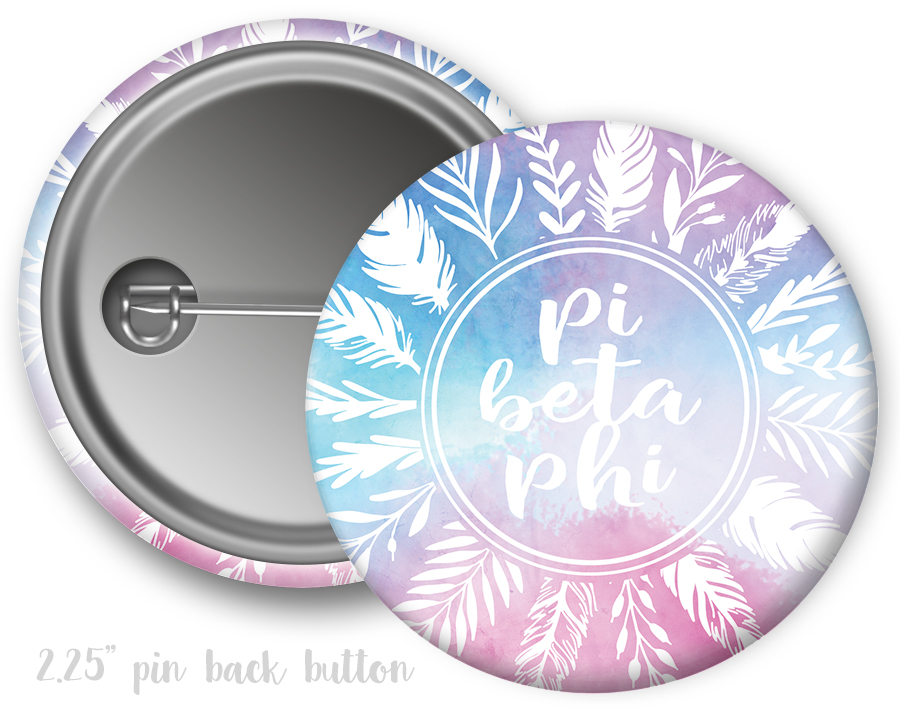 PiPhi Feathers Button - Uptown Greek