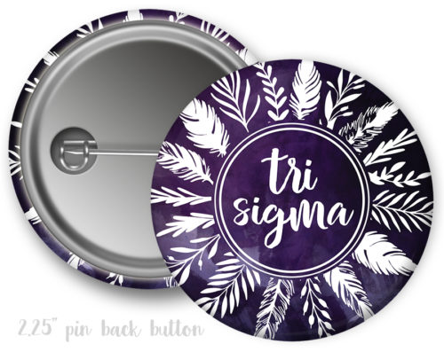TriSigma Feathers Button - Uptown Greek